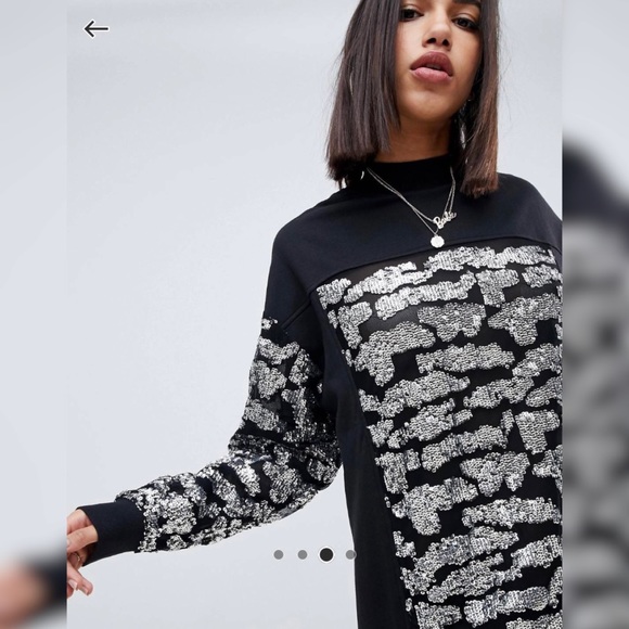 ASOS Dresses & Skirts - ASOS DESIGN | Sequin Animal Oversized Sweat Dress